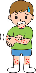 虫さされる・湿疹の症状 手足首