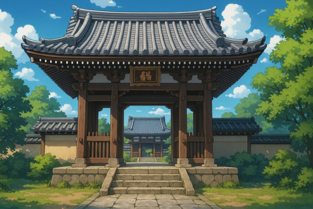 お寺の山門の画像