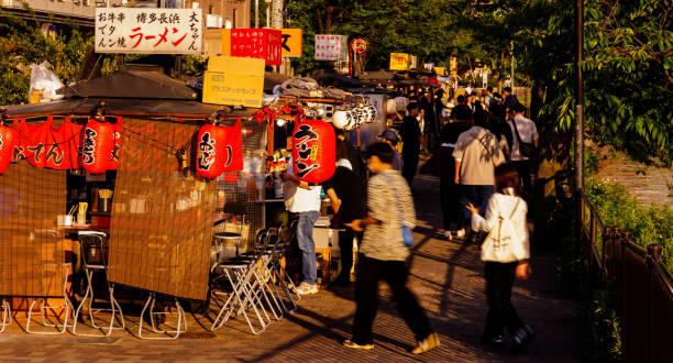 福岡博多屋台文化 - 中州屋台 ストックフォトと画像