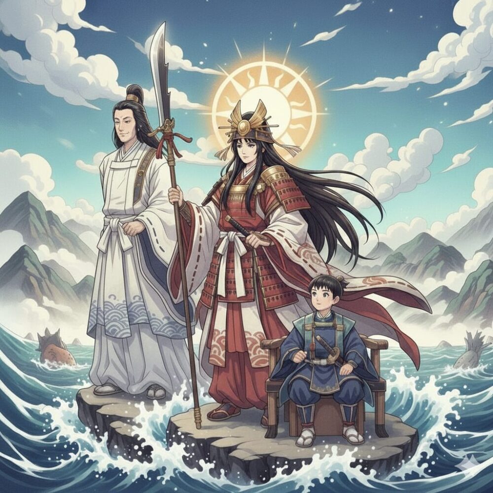 「神功皇后」、続いて「応神天皇」、そして「住吉大神」の3神